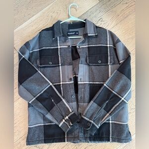 Abercrombie & Fitch Gray and Black Shirt Jacket